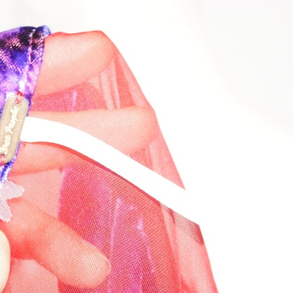 Free People Bonnie Burnout Sheer Velvet Top Red Blue L - Picture 6 of 7